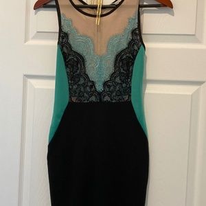 David Bitton Buffalo   Dress Black and aqua lace dress